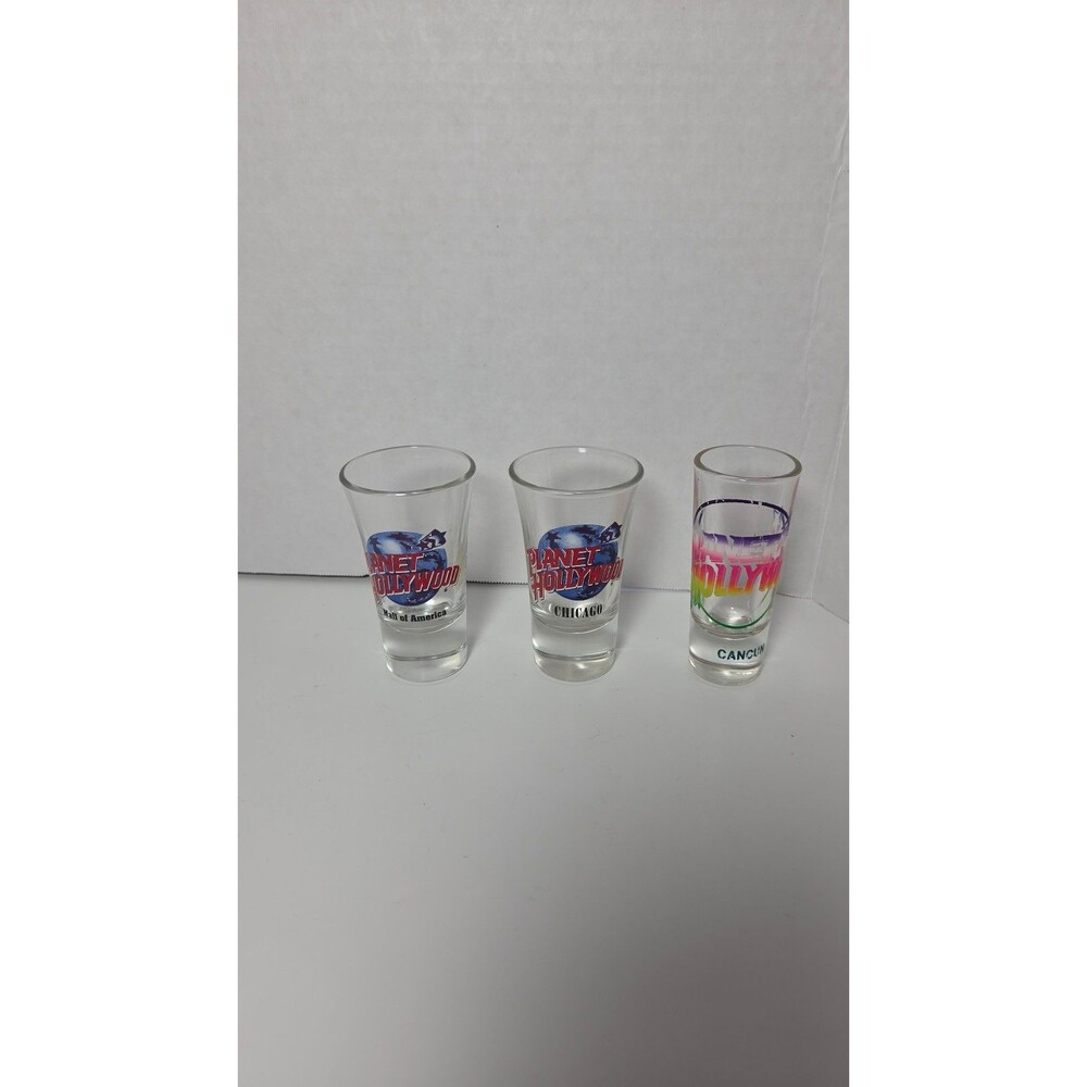 Planet Hollywood Shot Glasses - Chicago, Mall of America, Cancun